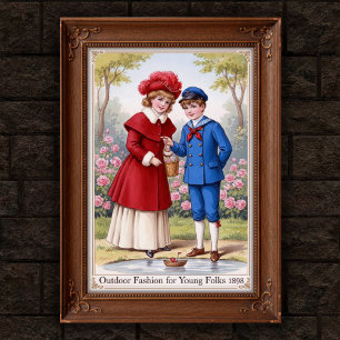1898 Vintage Outdoor Mode Wandposter Poster