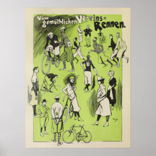 1898 Vintage-Radsportclub-Rennen Werbeplakat Poster
