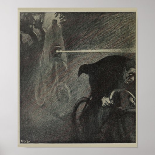 1898 Vintages Bicycle Ghost Rider und Art Poster (Vorne)