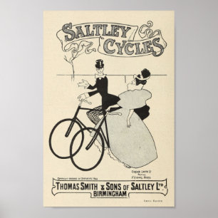 1898 Vintages Fahrrad Saltley fährt Poster