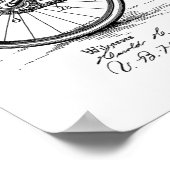 1898 Vintages Fahrradpatent Art Print Customize Poster (Ecke)