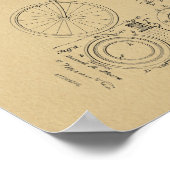 1898 Vintages Fahrradpatent Art Print Poster (Ecke)