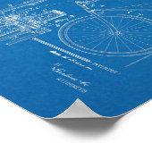 1898 Vintages Fahrradpatent ohne Ketten Art Print Poster (Ecke)