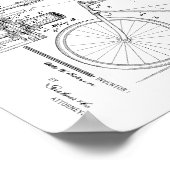 1898 Vintages Fahrradpatent ohne Ketten Art Print Poster (Ecke)