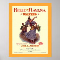 1899 Altes Notenblatt-Titelkopie BELLE VON HAVANA