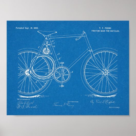 1899 Biketoilette Kunst Zeichnend Druck Poster (Vorne)