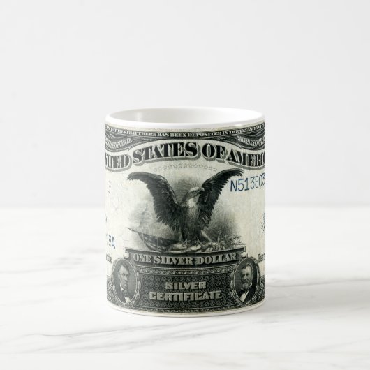 1899 ein silbernes Zertifikat Dollar US Kaffeetasse (Mittel)