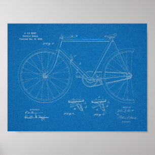 1899 Fahrrad-Bremsen-Patent-Kunstzeichnung Druck Poster