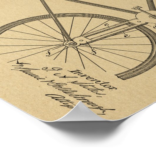 1899 Fahrradgetriebekunst Zeichnend Print Poster (Ecke)