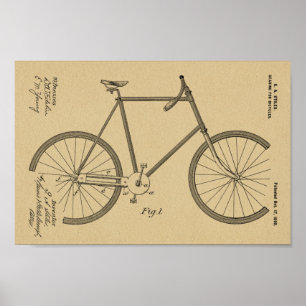 1899 Fahrradgetriebekunst Zeichnend Print Poster