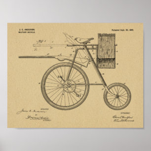 1899 Militärfahrrad-Patentkunst-Druck Poster
