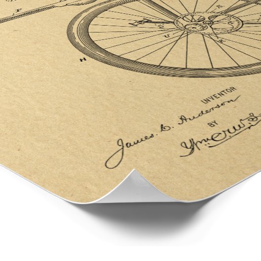 1899 Militärradpatent Art Zeichnend Print Poster (Ecke)