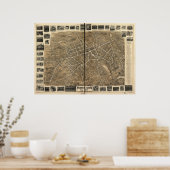 1899 Morristown, NJ Birds Eye Panoramablick Karte Poster (Küche)