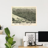 1899 Moundsville, WV Bird's Eye View Panoramablick Poster (Heimbüro)