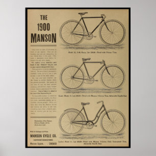 1899 Vintage Fahrrad Magazin Werbeplakat Kunst Poster