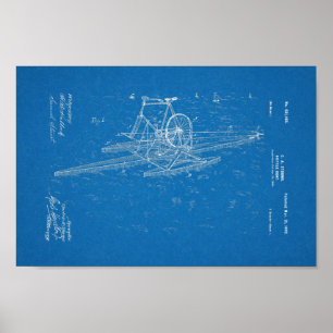 1899 Vintager Fahrrad-Boots-Patent-Plan-Druck Poster