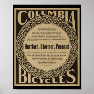 1899 Vintages Columbia Bicycles und Art Poster