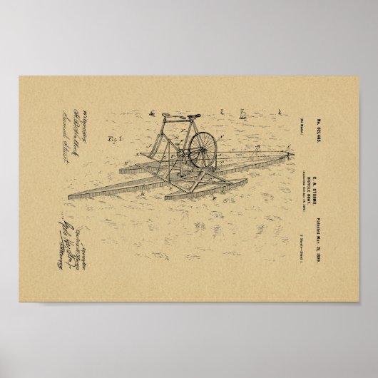 1899 Vintages Fahrradboot Patent Art Printwerbung Poster (Vorne)