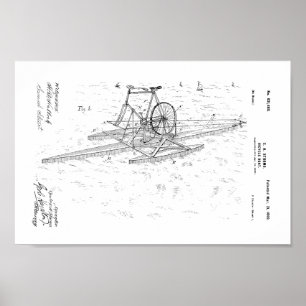 1899 Vintages Fahrradboot Patent Art Printwerbung Poster