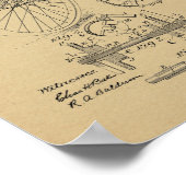 1899 Vintages Fahrradpatent Art Print Poster (Ecke)