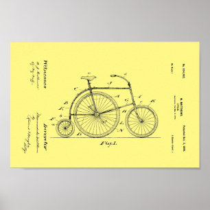 1899 Vintages Fahrradpatent Art Print Poster