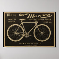 1899 Vintages Manson Bicycle Ad Art Poster