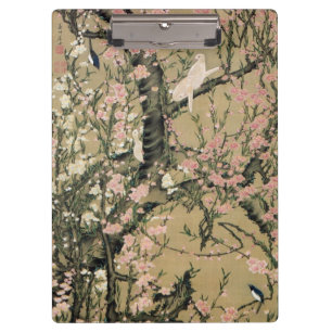 18.桃 花 小 図, 若 Pfirsichblüten & kleine Vögel, Jakuc Klemmbrett