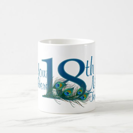 # 18 - 18. Hochzeitstag oder 18. Geburtstag Kaffeetasse (Mittel)