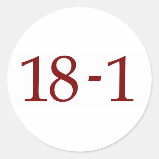 18-1 RUNDER AUFKLEBER (Vorderseite)