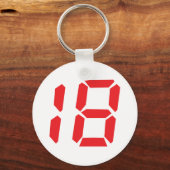 18 achtzehn rote Wecker digitale Nummer Schlüsselanhänger (Vorderseite)
