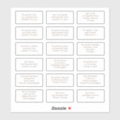 18 Adressen für einzelne Veranstaltungen Brown Aufkleber (Blatt)