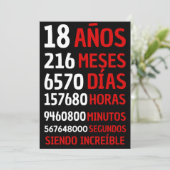 18 AÑOS SIENDO: REGALO DE CUMPLEAÑOS IN EINLADUNG (Stehend Vorderseite)