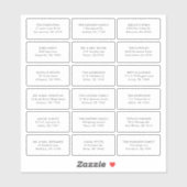 18 Anschrift des Empfängers Aufkleber (Blatt)