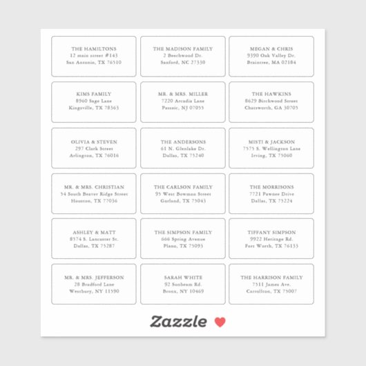 18 Anschrift des Empfängers Aufkleber (Blatt)