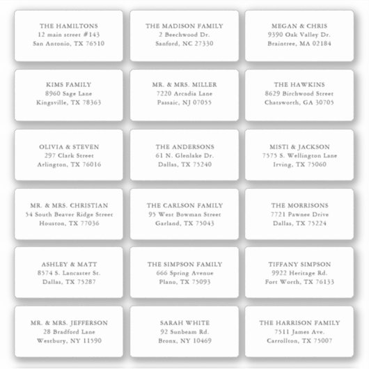 18 Anschrift des Empfängers Aufkleber (Vorderseite)