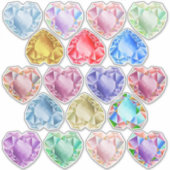 18 Aquarellherz Edelsteine Niedlich Farbige Fun Aufkleber (Vorderseite)