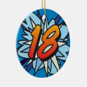 18 Birthday Foto von Fun Retro Comic Book Keramik Ornament (Rechts)