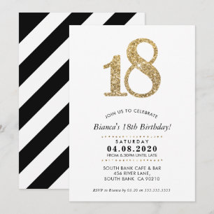 18. BIRTHDAY PARTY INVITE Moderner Glitzer Einladung