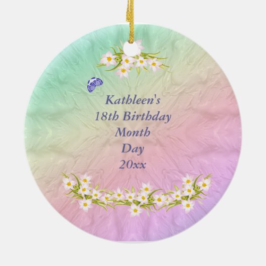 18 Birthday Rainbow Ornament (Hinten)