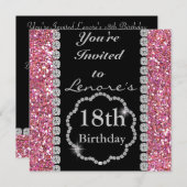 18. BLING Geburtstagsparty Einladung (Vorne/Hinten)