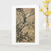 18. blüht 桃花小禽図, 若冲 Pfirsich u. kleine Vögel, Karte (Gelbe Blume)