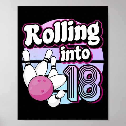 18 Bowling 18. Geburtstag Poster (Vorne)