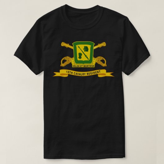 18. Cavalry Regiment w Br Ribbon T-Shirt (Design vorne)