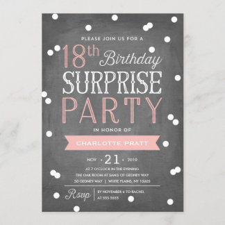 18. Confetti Überraschung Party Einladung| Geburts Einladung