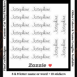 18 Custom Modern 8/9 Letters Name Word Black Aufkleber