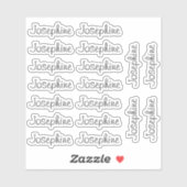 18 Custom Modern 8/9 Letters Name Word Black Aufkleber (Blatt)