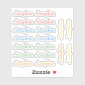 18 Custom Modern 8/9 Letters Name Word Bright Aufkleber (Blatt)