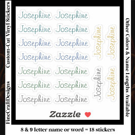 18 Custom Modern 8/9 Letters Name Word Neutral  Aufkleber