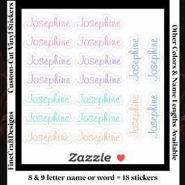 18 Custom Modern 8/9 Letters Name Word Trendy Aufkleber