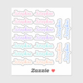 18 Custom Modern 8/9 Letters Name Word Trendy Aufkleber (Blatt)